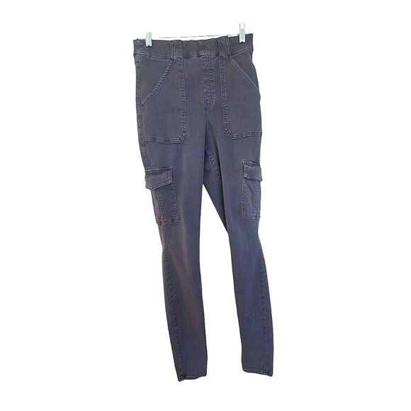 SPANX Stretch Twill Ankle Cargo Pant (Washed Black) LONG TALL sz L Comfy Utility - Picture 1 of 16
